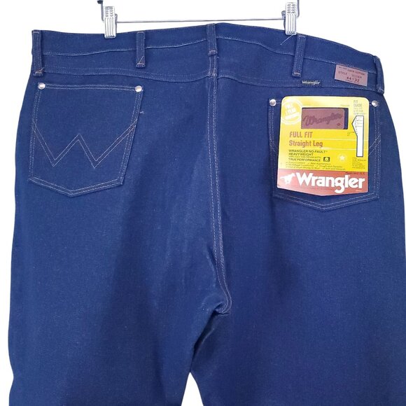 Wrangler Full Fit Straight Leg Jeans Men's Size 44x32 Heavy Weight Dark Wash - Picture 4 of 9